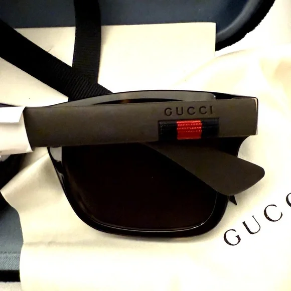 Gucci Sunglasses GG008S 03 53 20 145 BLACK BROWN MEN'S UNISEX NEW - Picture 11 of 12